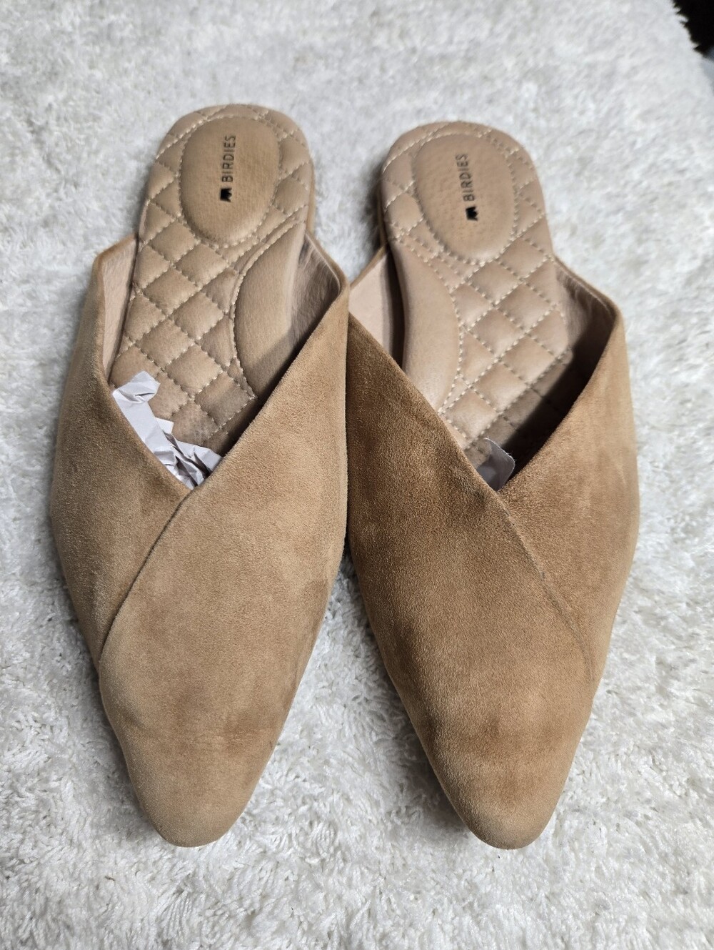 Birdies The Swan Golden Oak Suede Mule Slides 7.5 - Picture 4 of 8